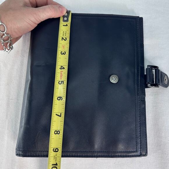 Day-Timer Black Leather 9" Spiral Day Planner Binder Snap Closure Classic - Picture 10 of 13